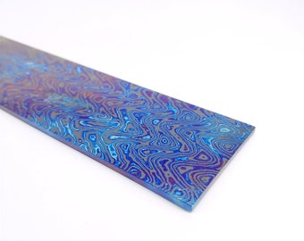 Zircuti plate / flat bar 3alloys, wave pattern. exotic material for pendants or knives