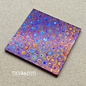 Placa de titanio de Damasco: metal exótico con diseño de gotas de lluvia - Grosor de 0,11-0,22&quot;