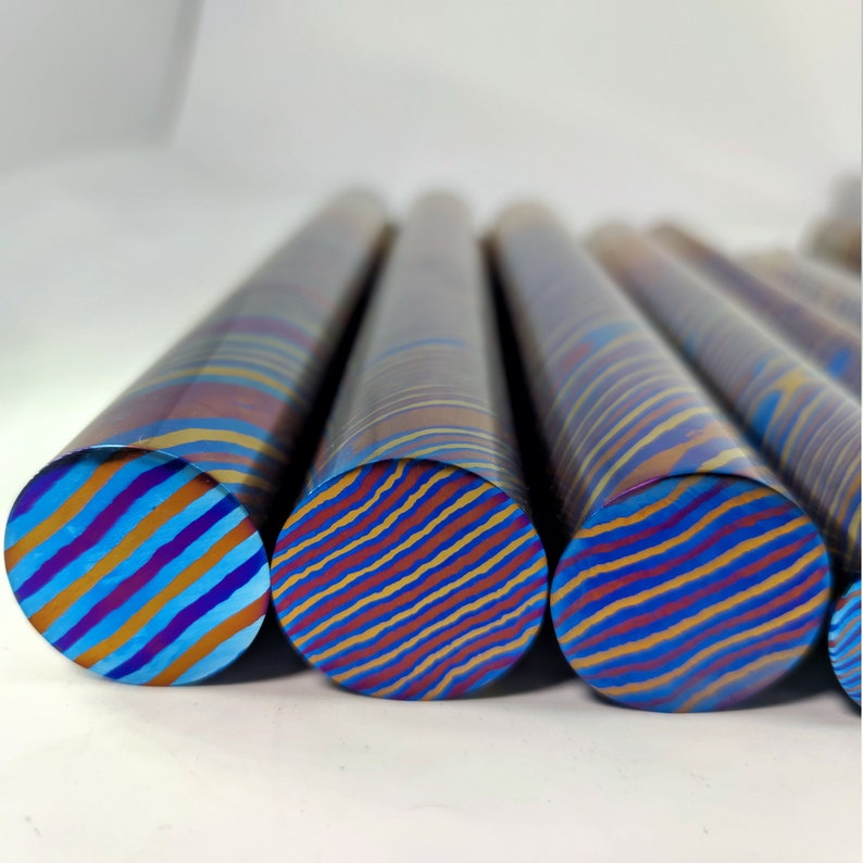 Titanium Damascus Rod ti Damascus Rod3 Etsy