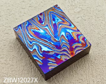 Zircuti sheet plate / flat bar , 4alloys, wave pattern. exotic material for pendants or knives