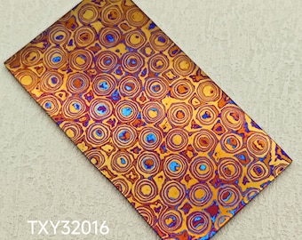 Awesometal Titanium damascus plate / flat bar, 3alloys raindrop pattern,small pieces, in stock.