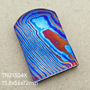 Titanium damascus plate / flat bar 3alloys, twist pattern. exotic material for pendants or knives