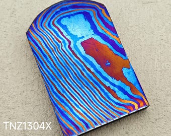 Titanium damascus plate / flat bar 3alloys, twist pattern. exotic material for pendants or knives