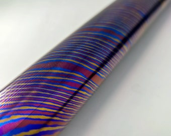 Awesomet titanium damascus rod 3 alloys,1.2"(30mm) diameter,(ti damascus rod) Size could customized