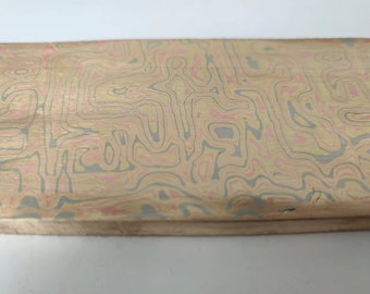 Barre plate Mokumegane personnalisée, 3 alliages, motif labyrinthe.