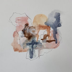 Opere originali Watercolor Artwork su 12"x16" Carta Mixed Media Wall Decor