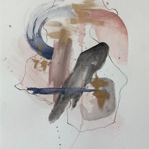 Opere originali Watercolor Artwork su 12"x16" Carta Mixed Media Wall Decor