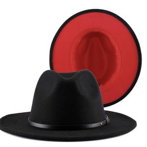 Sombrero Fedora negro para hombre y mujer, clásico sombrero de fieltro de ala ancha, ideal para ocasiones informales y formales.