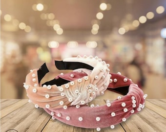 Handcrafted Knot Headbands, Velvet Hair Hoops for Women & Teens, Boho Sparkle Accessories