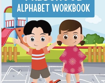 Libro de ejercicios digital del alfabeto para preescolares: libro de práctica de trazo y escritura de la A a la Z para el aprendizaje temprano.