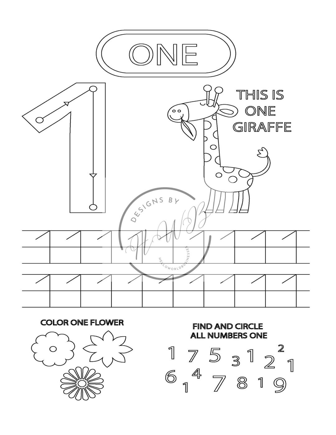 Learn to Count 1-10 Printable Worksheets for Kids & Toddlers | Early ...