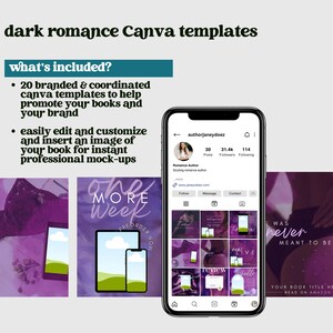 Dark Romance Author Instagram Templates Editable on Canva - Etsy