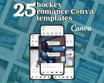 Hockey Romance Author Instagram Templates Editable on Canva | Social Media Editable Canva Templates Authors | Use fro Instagram or Facebook