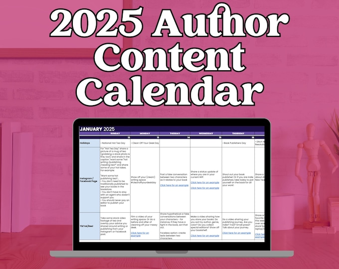 2025 Author Content Calendar