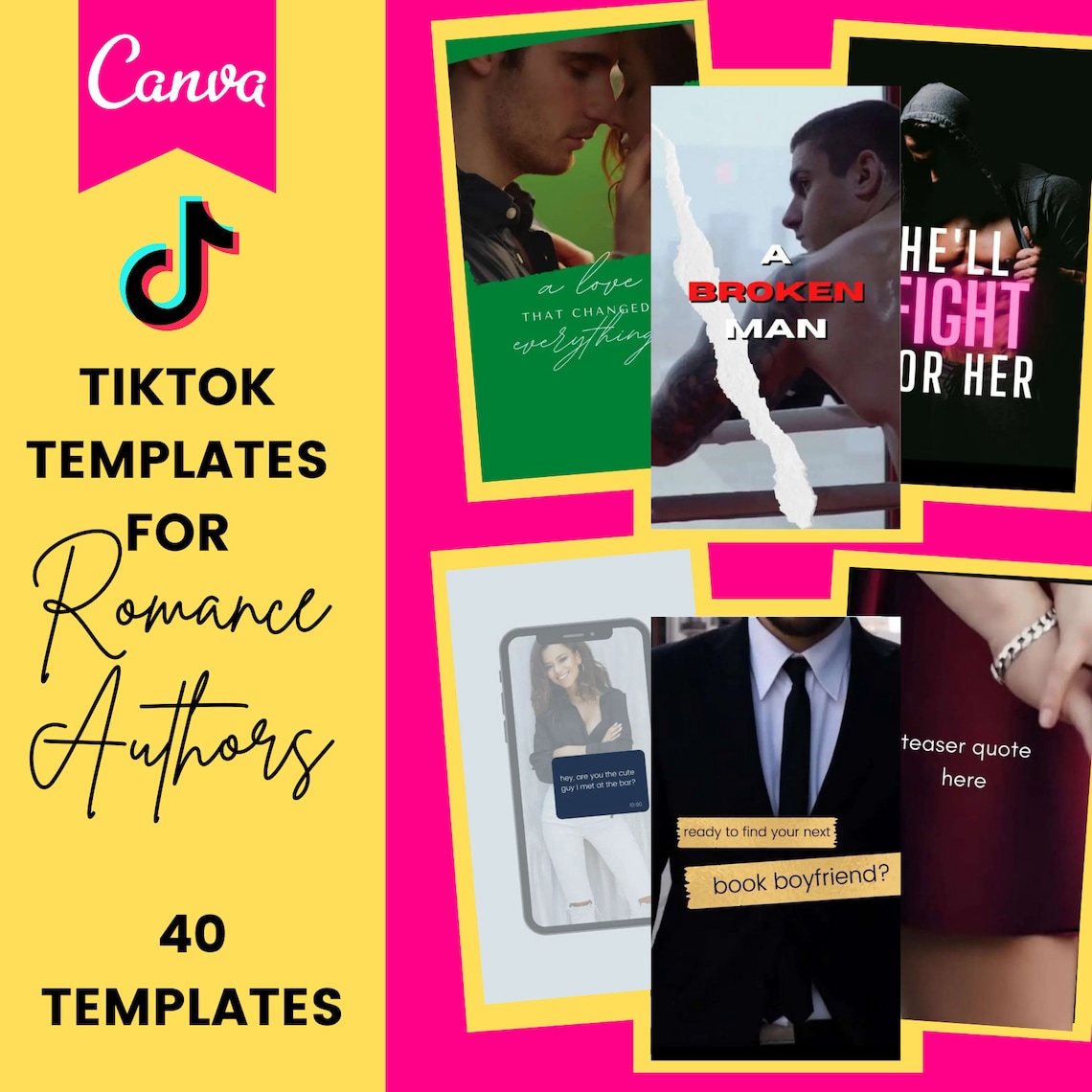 Canva Tiktok Templates for Romance Authors 40 Editable Etsy Canva Tiktok Templates for Romance Authors 40 Editable Etsy