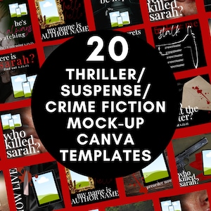 Thriller/Suspense/Crime Fiction Author Instagram Templates Editable on Canva