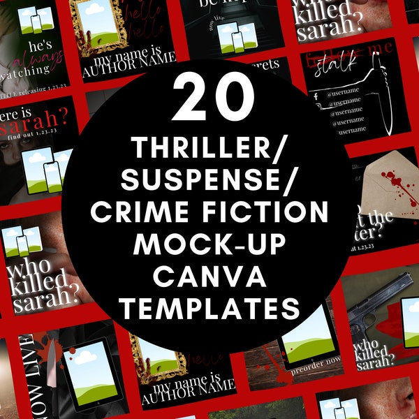 Thriller/Suspense/Crime Fiction Author Instagram Templates Editable on Canva