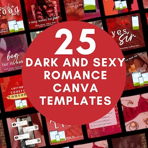 25 Dark and Sexy Romance Author Templates for Canva | Premade Templates for Dark Sexy Romance Authors