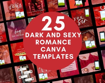 25 Dark and Sexy Romance Author Templates for Canva | Premade Templates for Dark Sexy Romance Authors