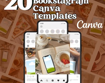 Cozy Neutral Author Bookstagram Bookish MockUp Canva Templates