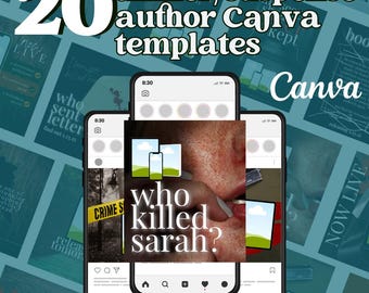 Thriller/Suspense/Crime Fiction Author Instagram Templates Editable on Canva