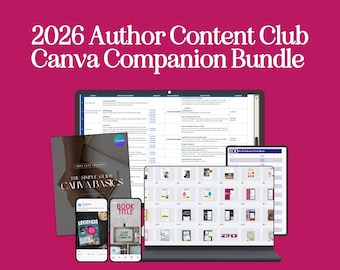 2026 Author Content Calendar + Canva Template Bundle | 400 Instagram Post Templates for Authors | Social Media Content Planner
