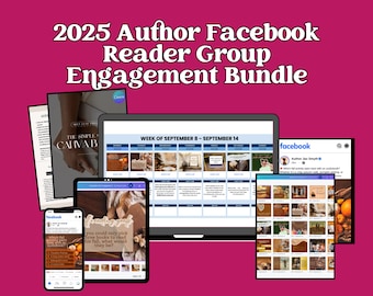 2025 Author Facebook Reader Group Engagement Bundle | Facebook Post Ideas PLUS Canva Templates for Authors | Author Social Media Content