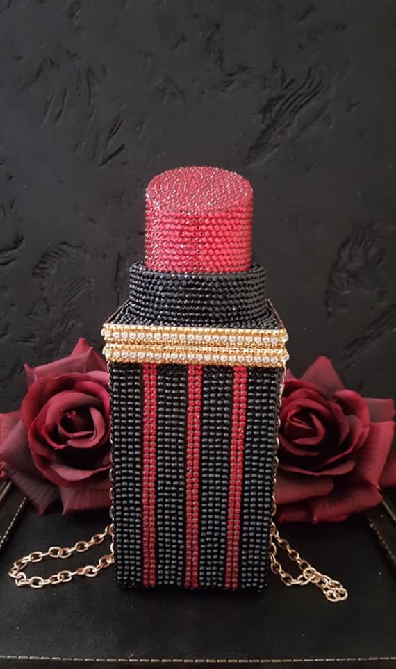 Rhinestone Lipstick Clutch Lipstick Crossbody Bag Lipstick Clutch Red Lipstick Clutch Red Lipstick Crossbody Bag. Lipstick Purse Etsy Israel