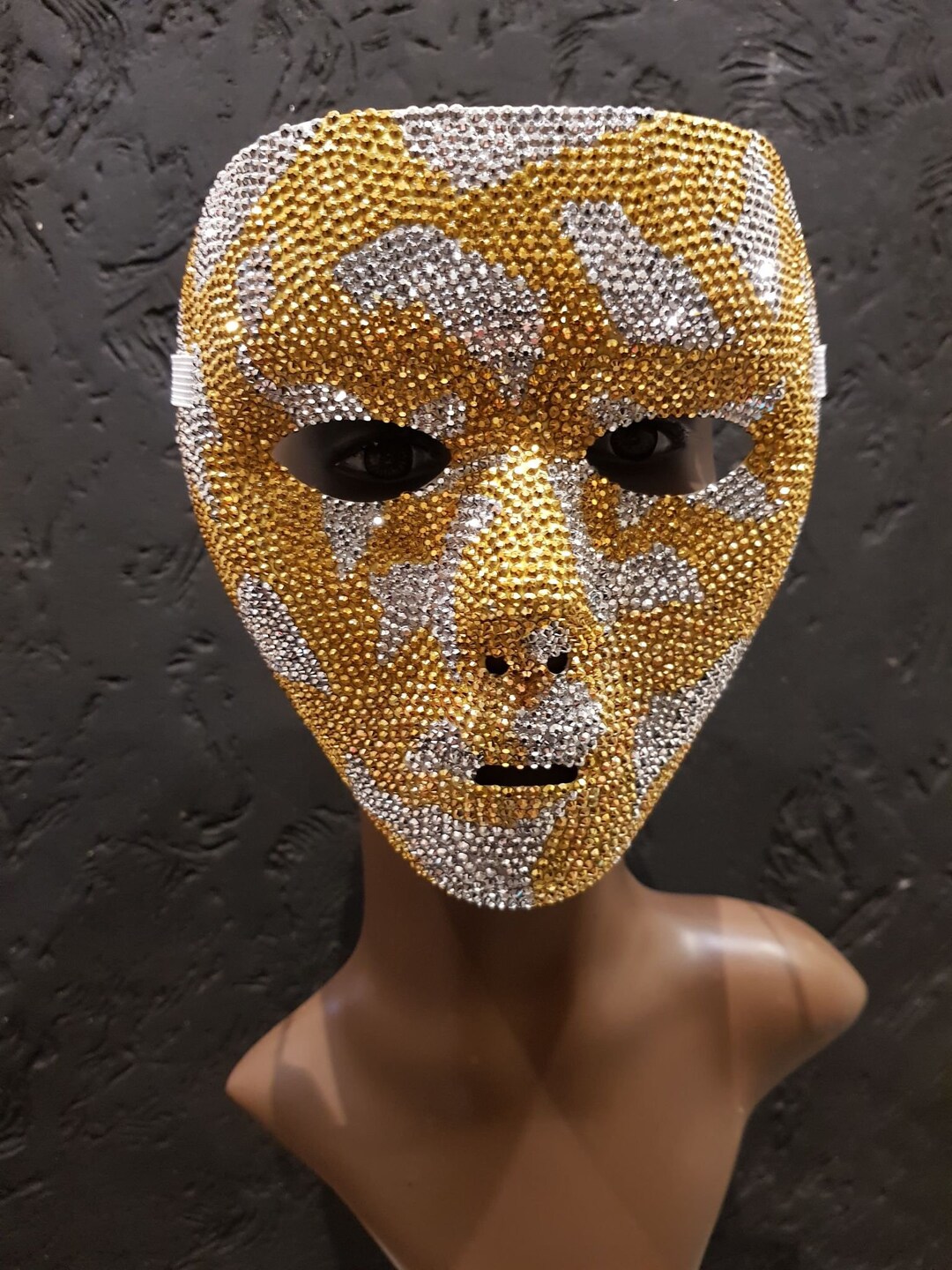 Full Face Maskcrystal Mask. Burning Man Rhinestoned Etsy
