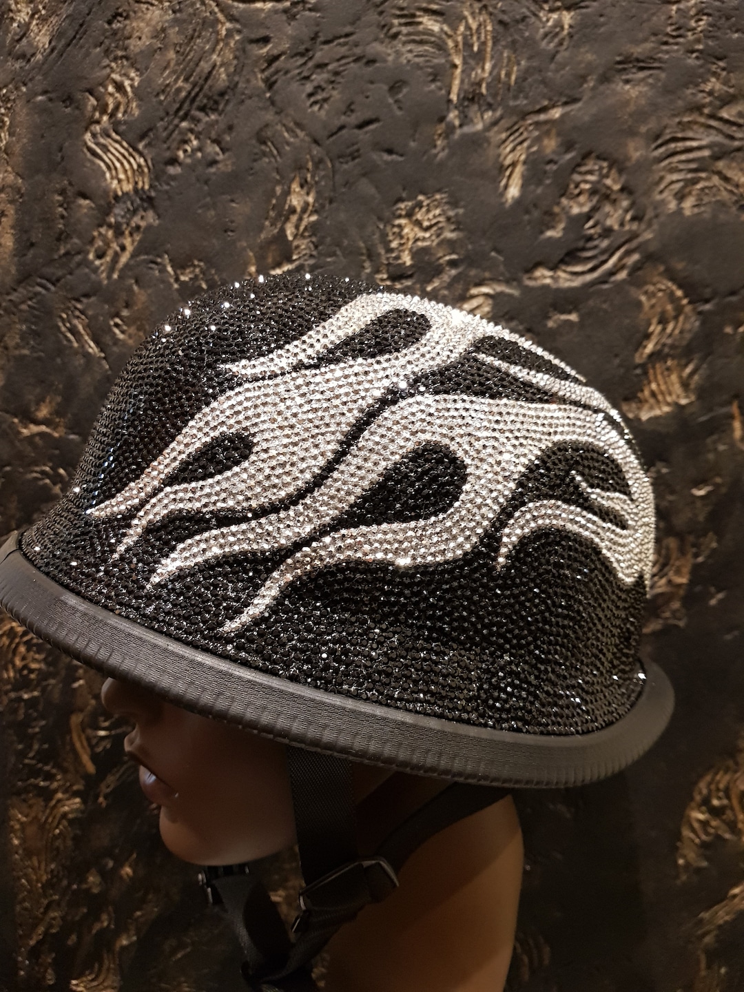 Rhinestone Motorcycle Helmet, Sparkly Motorcycle Helmet Custom Bling