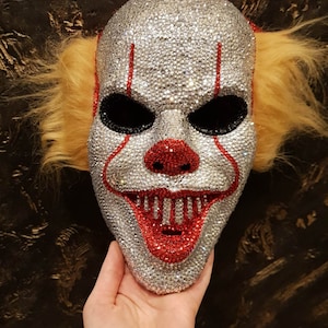 Clown mask,crystal clown mask,full face mask festival mask