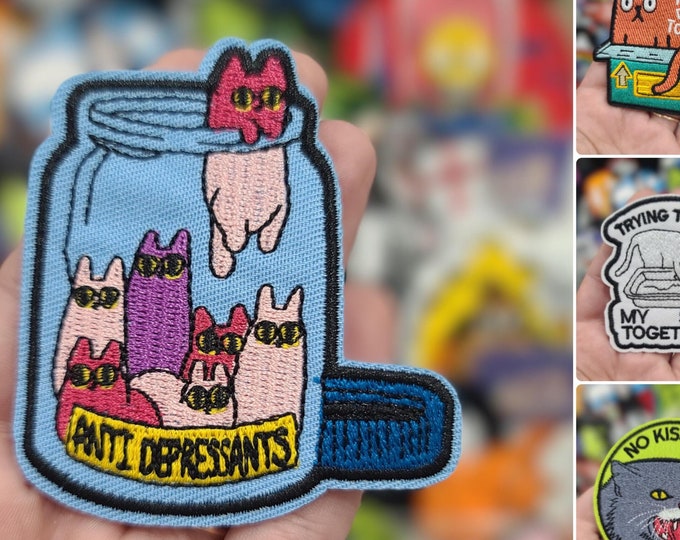 Cat Meme Patches - Iron On - Cute Funny Kitty Badges