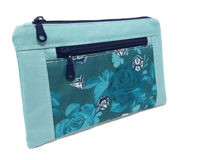 D20 Rose Double Zipper Pouch - Double Zipper Devon Pouch