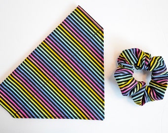 PRIDE Matching Over-the-Collar Bandana & Scrunchie Set - Donation - Pride Fabrics - Pet Bandana