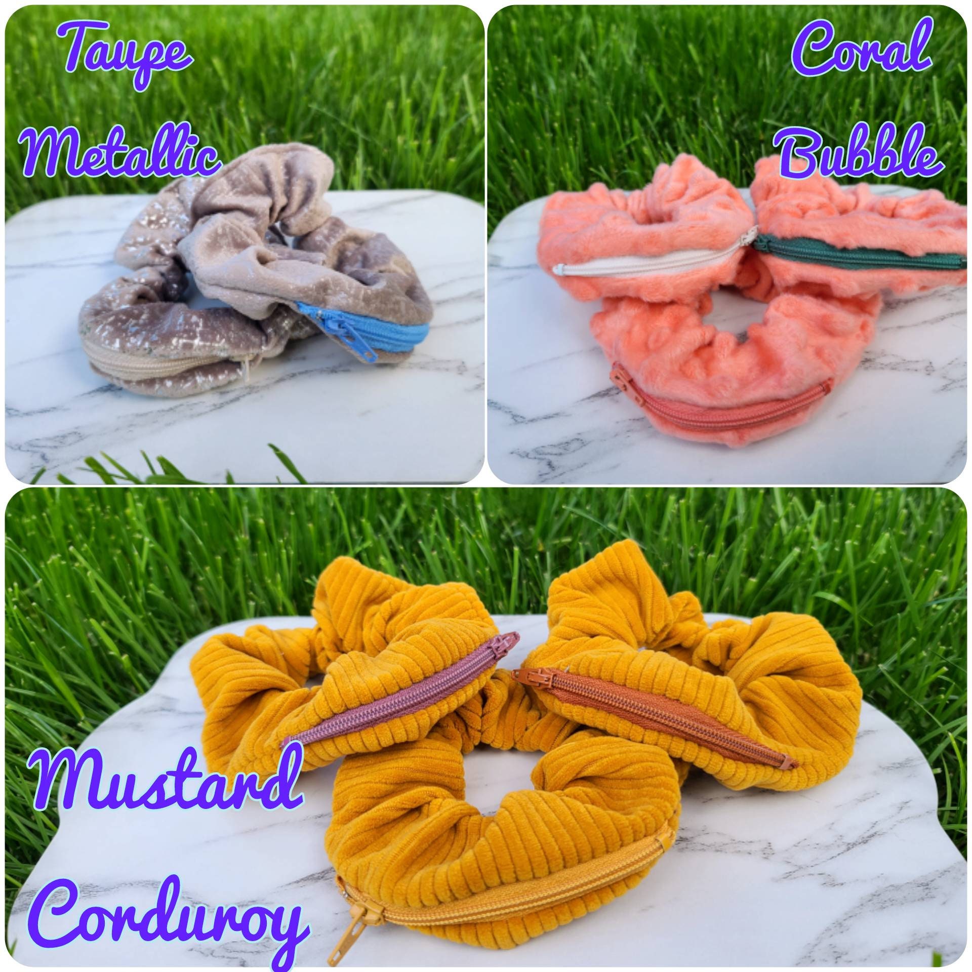 Stash Scrunchie - Stashie - Zipper Scrunchie - Pocket Scrunchie