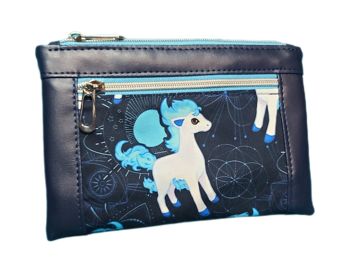 Shiny Pokemon Ponyta Double Zipper Pouch - Double Zipper Devon Pouch