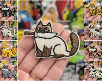 Knife Cat Patches - Iron On - Evil Bad Kitty Badges