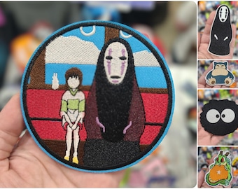 Anime Patches - Iron On - Cute DBZ Poke Snorlax No Face Chihiro Sen Soot Spirit Away Sprite Ghibli Badges