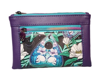 Planchette Skull Zipper Bag - Witchy Goth Double Zipper Devon Pouch