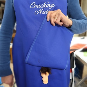 Silly Aprons with Secret Willy Novelty for Vegan men Funny, Embroidered with 8 different slogans 6 colors . Made in Uk by Chrisym