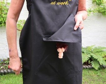 Apron  Novelty Kitchen Chef for men .Secret Willy Embroidered with Sausage Anyone  or 6 other slogans  and  6 colors. Made in Uk by Chrisym