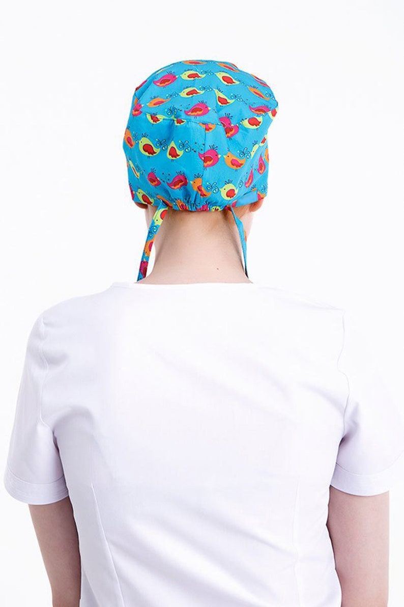 Birds Print Surgical Scrub Cap Medical Bonnet Bouffant Scrub Gift for Nurse Cotton Cap Nurse Hat Cap Surgery Cap for Women Men