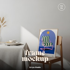 Minimal Frame Mockup • Natural Light Wood Poster PSD Template