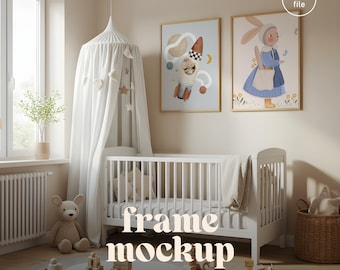 Frame Mockup PSD, Wall Art Mockup, Poster Mockup, Canvas Mockup, Gallery Wall Mockup, Editable PSD, Instant Download
