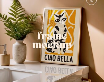 Poster Frame Mockup: Modern Bathroom Vanity Scene | Boho Wall Art PSD Template