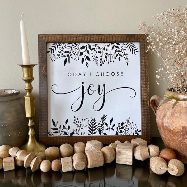 CHOOSE JOY | Wood Sign | Handmade | Encouraging Message | Farmhouse Decor | Wall Art