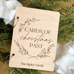 Christmas Card Holder, Card Book, Cards Keepsake, Card Storage, Custom Christmas Memory Book, Custom Card Keeper, Christmas Cards, Gift Natural Wood