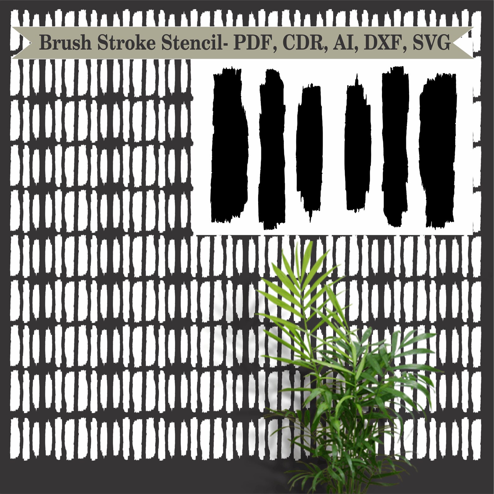 Brush Stroke Stencil Digital Download - Etsy