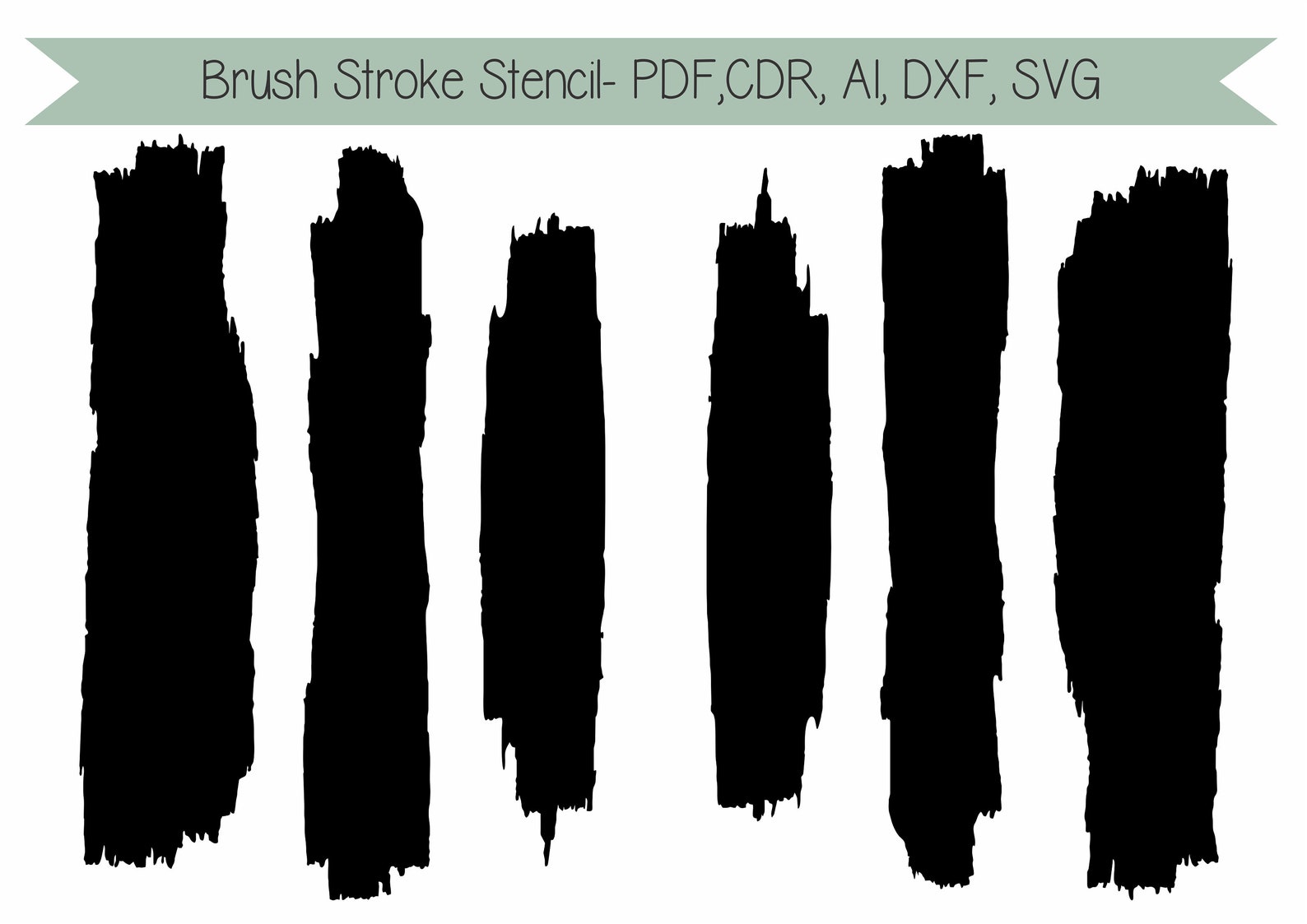 Brush Stroke Stencil Digital Download - Etsy