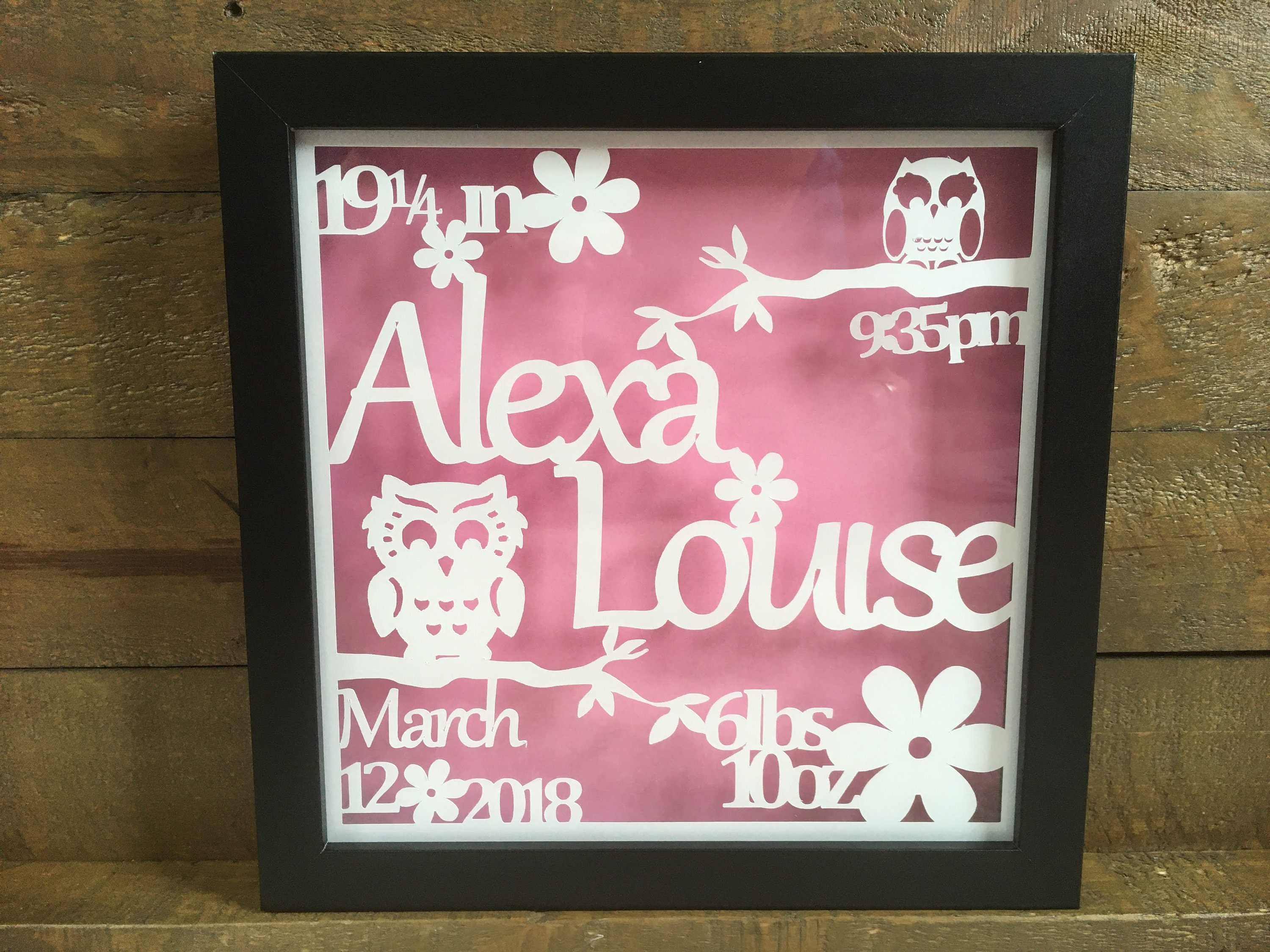 Personalized Baby Gift Birth Announcement Nursery Decor Etsy
